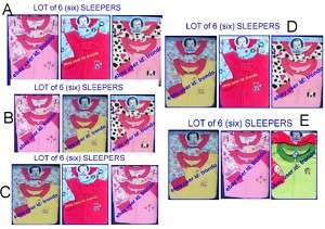   Months LOT of 6 GERBER Fleece SLEEPERS Infant Girls WINTER PJS ~ NEW