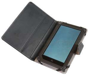   BLACK 3 VIEW LEATHER STAND CASE COVER FOR BARNES AND NOBLE NOOK TABLET