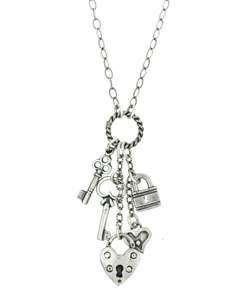 Charming Life Sterling Silver Key to My Heart Charm Necklace 