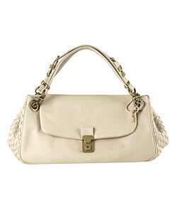 Bottega Veneta Ivory Leather Satchel Bag  