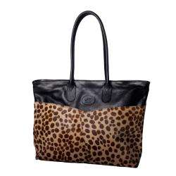 Terrida Cheetah Printed Leather Carry on Tote Bag  