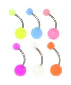 Glowing Ball Curved Belly Barbell (Case of 6)  