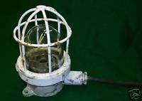 Industrial Cage Light Fixture Vintage Machine Age NY  