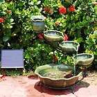 Green Ocean Ceramic Cascade Outdoor Solar Water Fountain