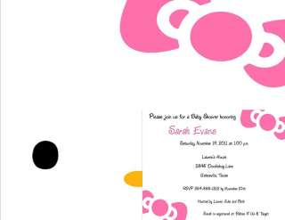 24 Hello Kitty Baby Shower Invitations 2 sided  