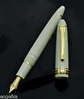   Pearl White with Golden Trim 14kt nib Stylish Business Fountain Pen