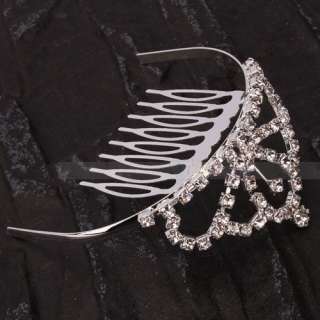 Charming Wedding Bridal Jewelry Rhinestone Tiaras Crown Hair Comb Pin 