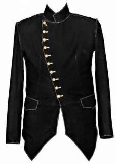 HAND MADE Mens Military Style NUBUCK LEATHER Military Jacket Steampunk 