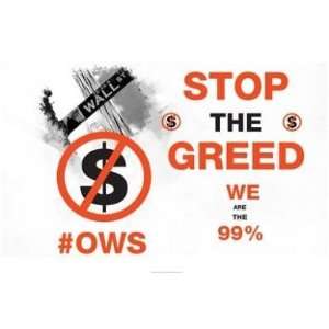   PPBPVP2499 Stop The Greed  36 x 24  Poster Print Toys & Games