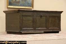 Painted 1811 Antique Pine Trunk, Coffee Table  