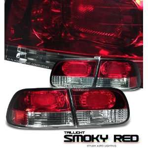 92 93 94 95 HONDA CIVIC DX LX EX 2/4 DOOR SMOKY RED/CLEAR TAIL LIGHTS 