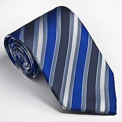 Platinum Ties Mens Blue Striped Tie  