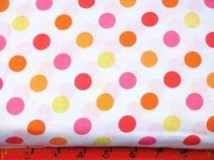 BTY HOT PINK ORANGE FLORAL DOT NEON COTTON FABRIC TRAD  
