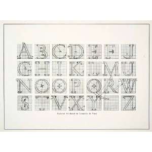 com 1928 Print Leonard Da Vinci Alphabet Letter Typeface Font Design 