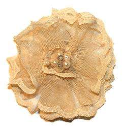 Cuff Luv Womens Ivory Lace Flower Magnetic Brooch  
