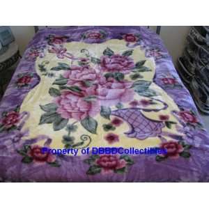    Korean Style Queen Blanket Lavender Flower/Rose