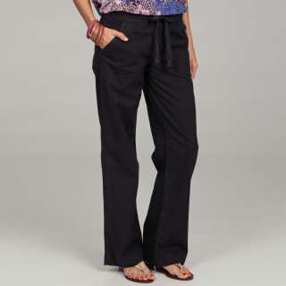 Calvin Klein Womens French Navy Linen Drawstring Pants   