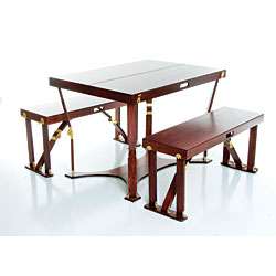 Folding Wood Picnic Table and Bench Set  