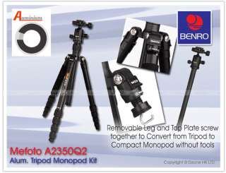 BENRO MeFoto A2350 + Q2 Alum. Tripod Monopod Kit (Black) #T204  