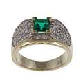 FJC 14k Gold Created Emerald and 3/4ct TDW Diamond Ring (H I, I1 I2 