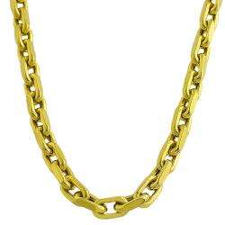 14k Yellow Gold Diamond cut Chain Link Necklace  