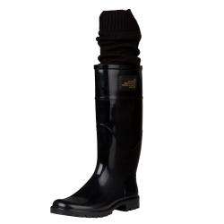 Dolce & Gabbana Black Rubber Rain Boots  
