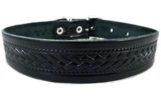 Leather Dog Collar Rich Pattern Texture Tooled Large  