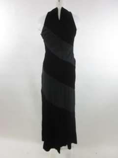 ADRIANNA PAPELL Black Velvet Full Length Dress Sz 2P  
