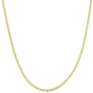  10k Yellow Gold 18 inch Pave Flat Mariner Chain Necklace Jewelry