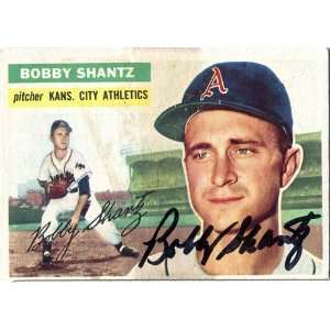  Bobby Shantz Autographed/Hand Signed 1956 Topps Card 
