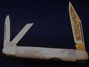 FIGHT N ROOSTER PEARL 1981 TAR HEEL CUTLERY CLUB 4 INCH LOCKBACK 