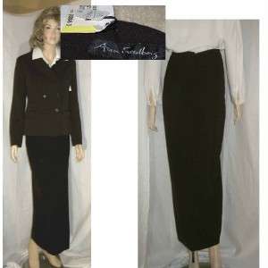 Chic ANN FREEDBERG $160 Wool Blend Long Skirt 6 Choclat  