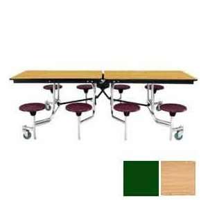   Unit With Plywood Top, Light Oak Top/Green Stools