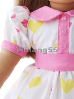 Handmade Pink Heart Summer Dress for 18 American Girl  