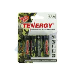 Tenergy AA Alkaline Batteries 4 Pack High drain Foil Jacket LR06 