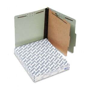   Pressboard Classification Folders, Letter, 4 Section, Green, 10/Box
