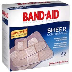  Special pack of 5 BAND AID SHEER ASSORTED 80 per pack 