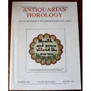  Antiquarian Horology No. 2 Vol. 17 Winter 1987 and the 