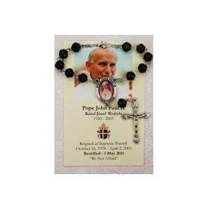  Pope John Paul II Prayer card with Auto Rosary Everything 