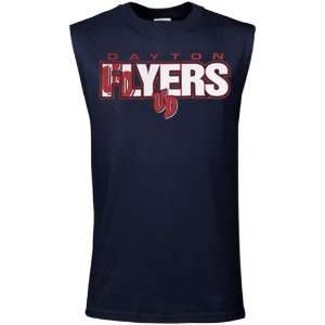  NCAA Dayton Flyers Navy Blue Outsider Sleeveless T shirt 