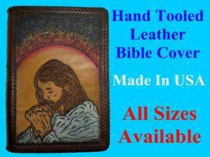 x6 Leather BIBLE COVER Custom Made USA HAND TOOLED  