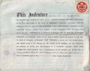 GB SURREY 1894 INDENTURE DOCUMENT (S3621).  