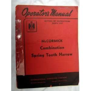  McCormick Combination Spring Tooth Harrow Books