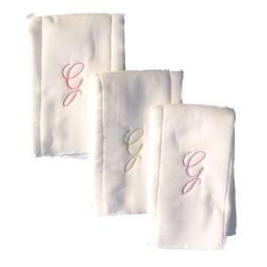  personalized burp cloths   single initial