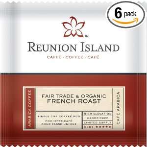 Reunion Island Fair Trade And Organic French Roast, 18 Count Coffee 