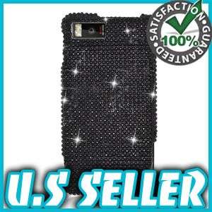 NEW BLACK BLING HARD CASE FOR MOTOROLA DROID X MB810 PROTECTOR SNAP ON 