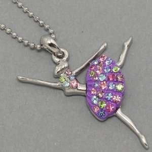   Light Amethyst/ Rose/ Aquamarine Ballerina Dance Necklace with Chain