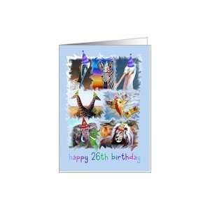  Colorful 26th Birthday Zoo Animals Card Toys & Games