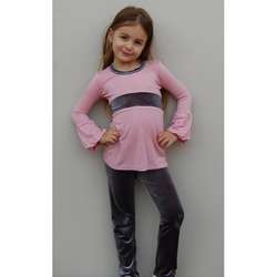 Mia Belle Baby Girls Grey and Dusty Rose Tunic and Leggings 