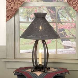 Betsy Ross Lamp with Chisel Design in Blackened Tin